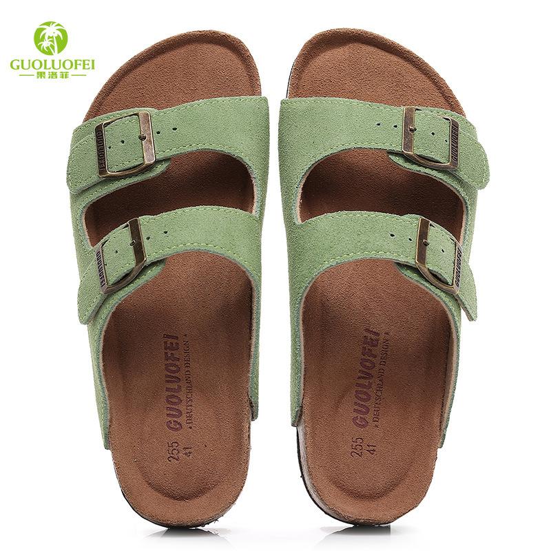 Fashion 2024 Summer Men's Mule Clogs Slippers High Quality Classic Two Buckle Cork Slides Sandals Footwear For Men Women Unisex 35-46