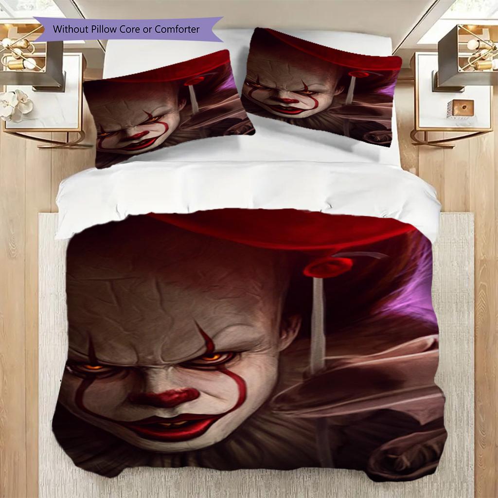 Scary Clown Knife Threepiece Set 1 Duvet Cover 2 Pillowcase Without Core Christmas Birthday Gift Soft And Comfortable
