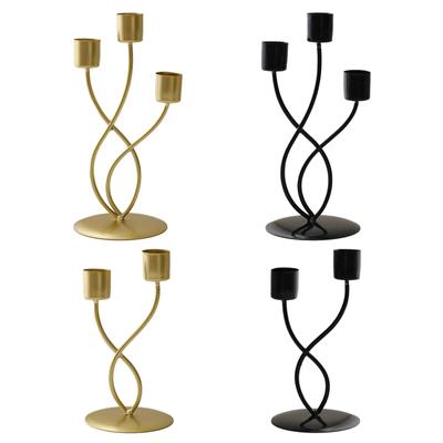 Metal Candle Holder Elegant Vintage Candlestick Holder Table Centerpiece for Mantel Living Room Anniversary Festival Banquet