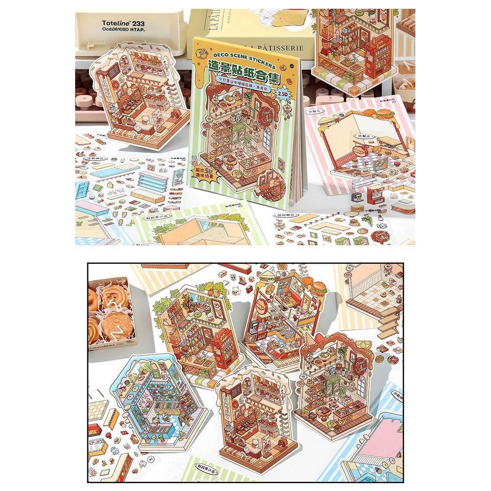 Visual Stacking 3D Landscape Sticker PET DIY Toy Game Stickers  Children Gift