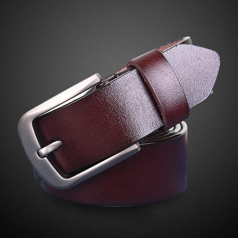 Der Gürtel Herren Echtes Leder Dornschließe Taille Oberste Schicht Rindsleder Retro Gürtel Ist Modisch und Vielseitig, mit Einem Einzigartigen und Lässigen Stil