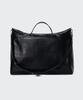 Crinkle Synthetic Leather Horizon Big Tote Bag [Black]