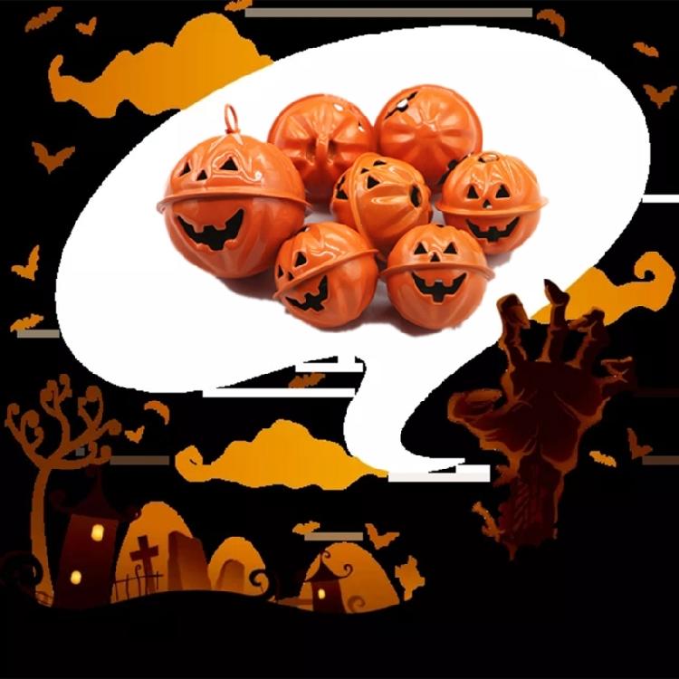 10pcs Metal Pumpkin Bells for Halloween Celebration Smiling Face Pendants Jewelry Component Unique Costume Accessories