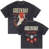 Washed Vintage Punk Band Green Day Dookie Graphic Tshirts Men Classic Gothic Rock T Shirts Male Oversized Tshirt Man Streetwear