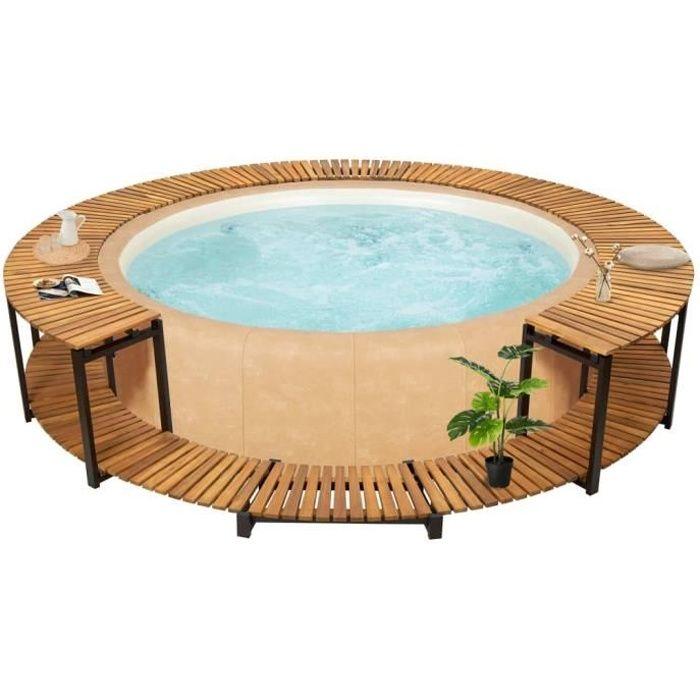 Spa Frames - vidaXL - 273x53 Cm - Solid Acacia Wood - Weather-resistant - Sturdy Aluminum