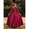 Robe longue élégante à col rond en dentelle plissée à manches longues pour femmes, pour mariée, demoiselles d'honneur, mariage, magnifique robe de soirée, maxi, robes de bal