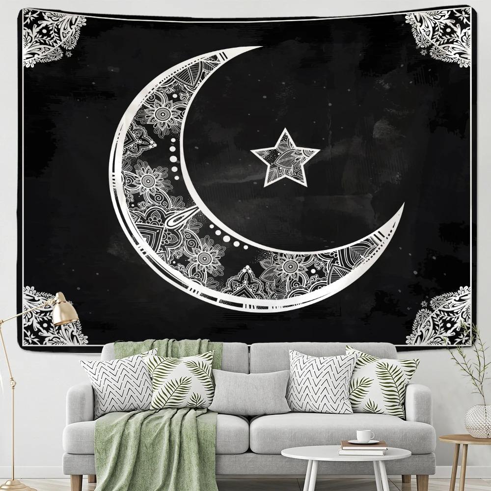 Scandinavian Ins Style Gothic Tapestry Geometric Rose Crescent Living Room Bedroom Bohemian Decorative Carpet