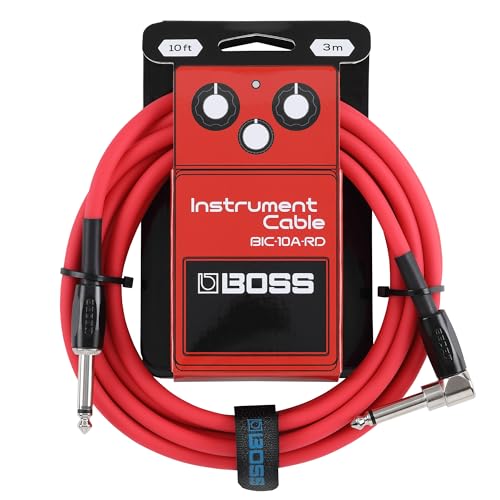 BOSS Boss BIC-10A-RD Guitar Cable Red 3m L Type - Straight Type Oxygen-free Braided Cable