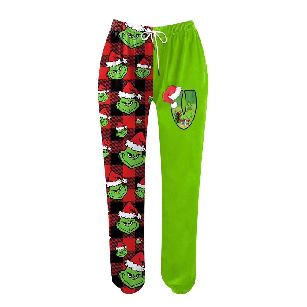 Women's Casual Fashion Christmas Printed Casual Sweatpants Elastic Waist Drawstring Pants