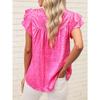 GMXIA Damen Sommer Mode Allround Bedrucktes Lotusärmel Wellenausschnitt Damen Top