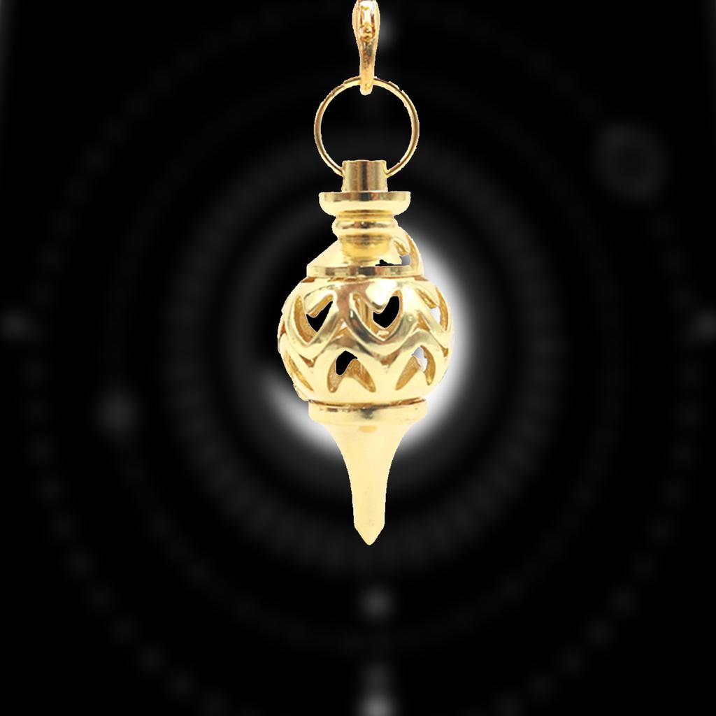 Vintage Copper Pendulum for Divination and Body Energy Balancing Meditation Tool with Chain Spiritual Accessory