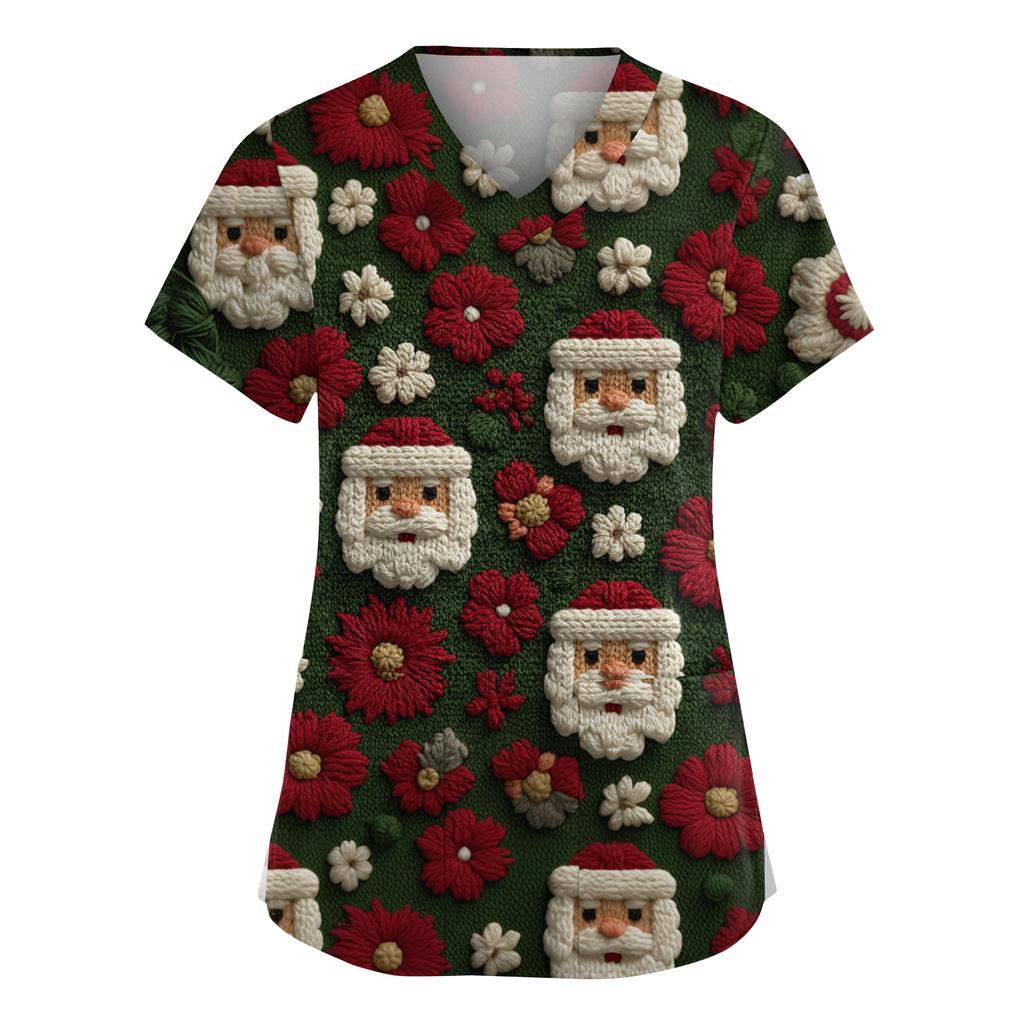 Mote V-hals Kortermet Jumpsuit for kvinner med Lommer Trykte Topper Klær