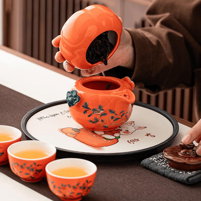 Persimmon Ruyi Portable Tea Set