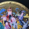 Brass Exquisite Hand-Painted Fortune, Prosperity Longevity Three-Star Blessing Flat Feng Shui Ornament Hanging Decoration23CM