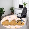 1pc Capybara PartyChair Carpet for Office, Indoor Non-Slip Washable Polyester Fiber Carpet, Mat For Office, Machine Washable