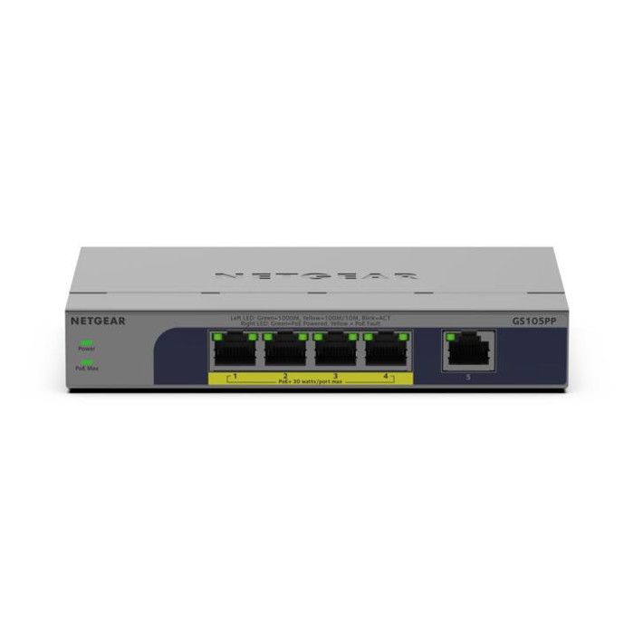 Netgear GS105PP Switch 5 Porte Gigabit PoE+ Non Gestito Desktop/Parete