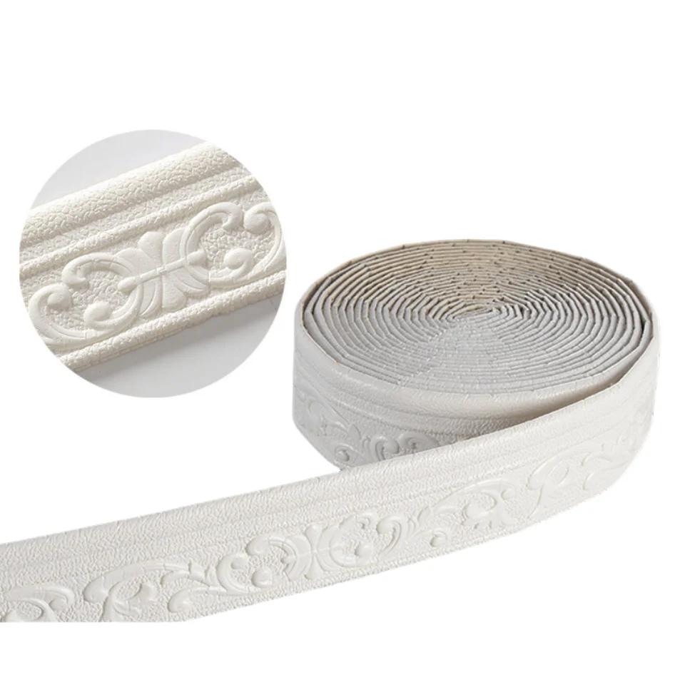 1pc 10mx8cm Wall Trim Line Skirting Border Self Adhesive Baseboard Wallpaper Wall Sticker For Room Home Decoration