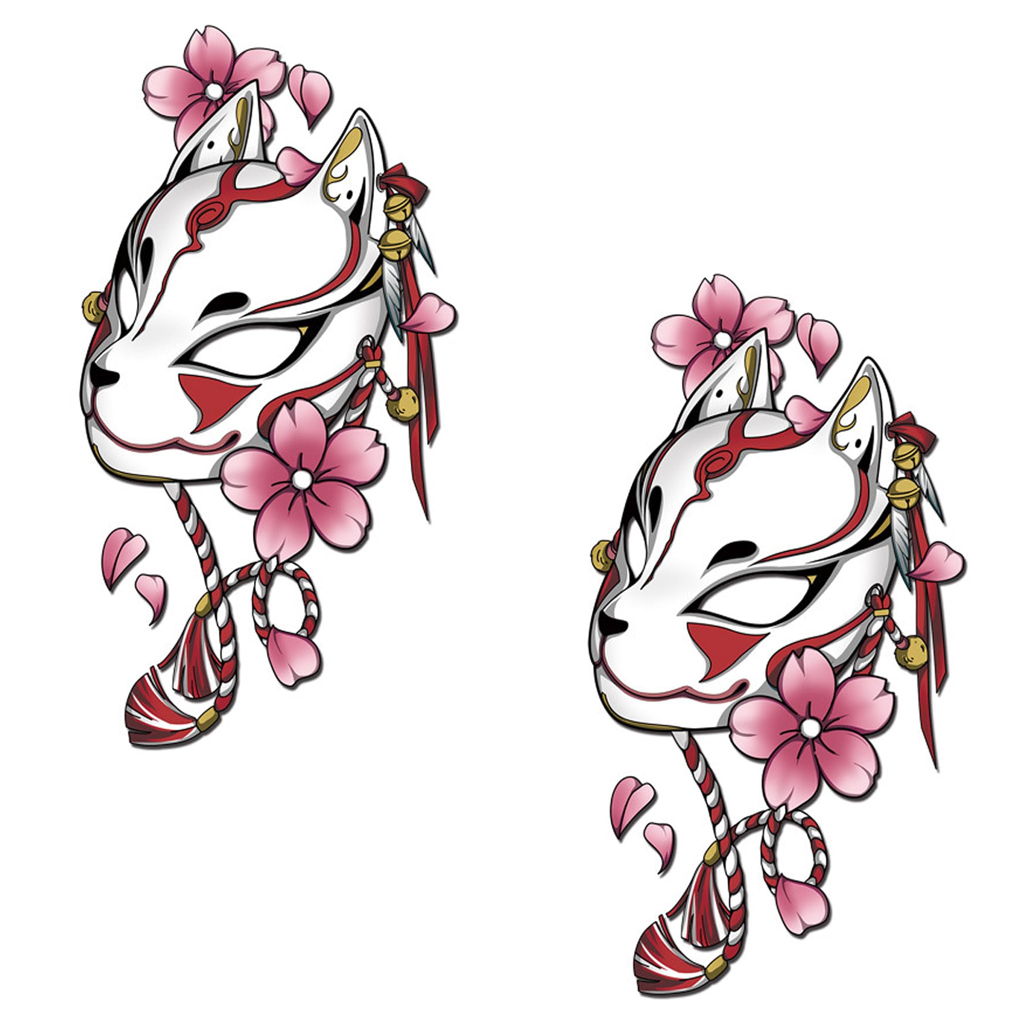 

HAMILO Motorcycle Car Helmet Sticker Fox Stylish Decal Set of 2 розовый