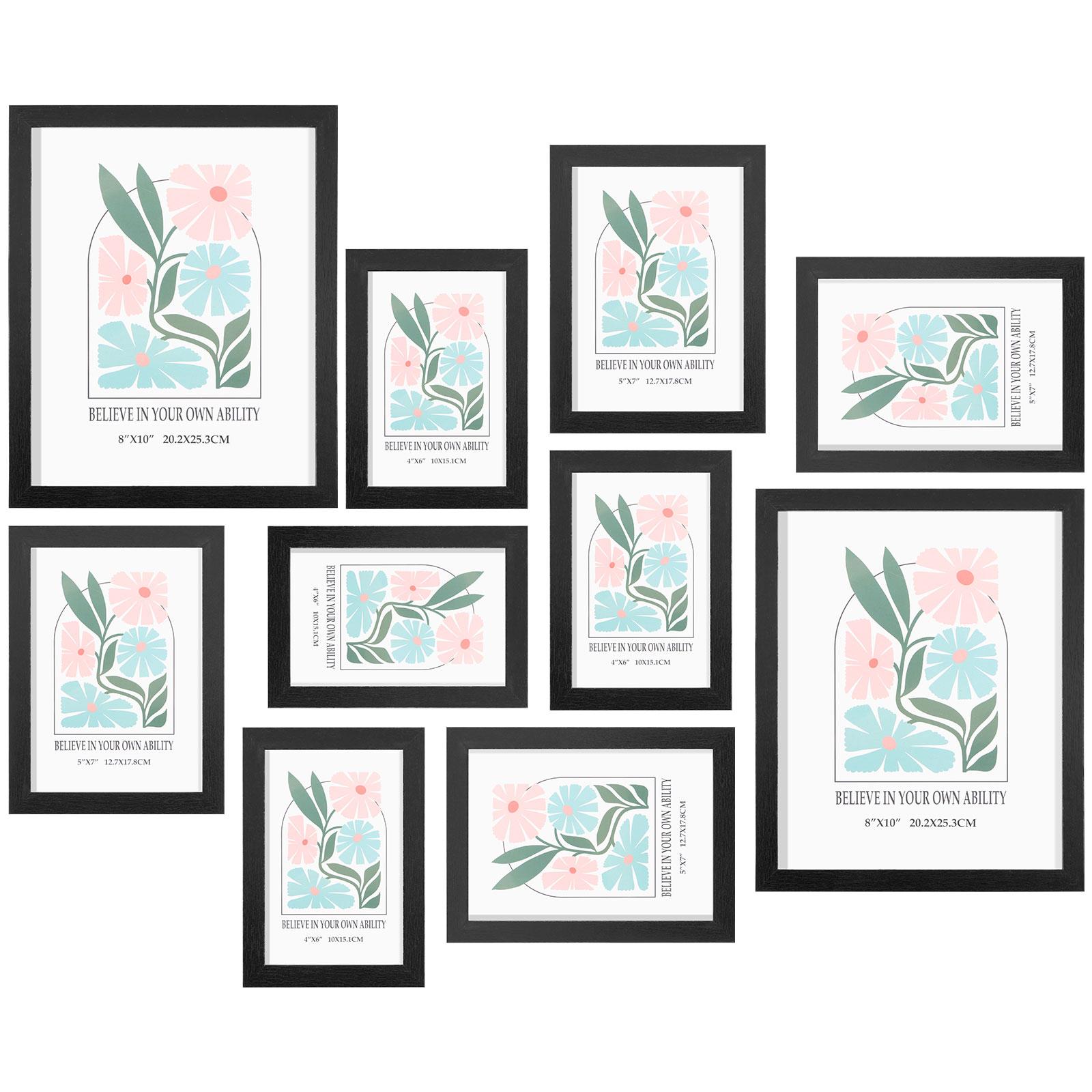 

10Pack Wall Gallery Photo Frames Photo Display Hanging Holder Pictures Frame Table Top Wall Mounting Frames Commemorative Gift