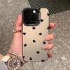 Luxury Black Love Heart Polka Dot Pattern PhoneCase For lPhone 17 16 15 14 13 12 11 Pro Max FashionShockproof Back Cover