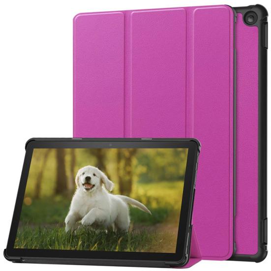 

Tablet Protective Case for Fire-HD 10 Foldable Slim Solid Color Shockproof Faux Leather Full Coverage Dormant фиолетовый