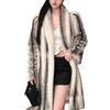 Women's Slimming Long Mink Fur Coat - Whole Velvet Warm Cross Mink