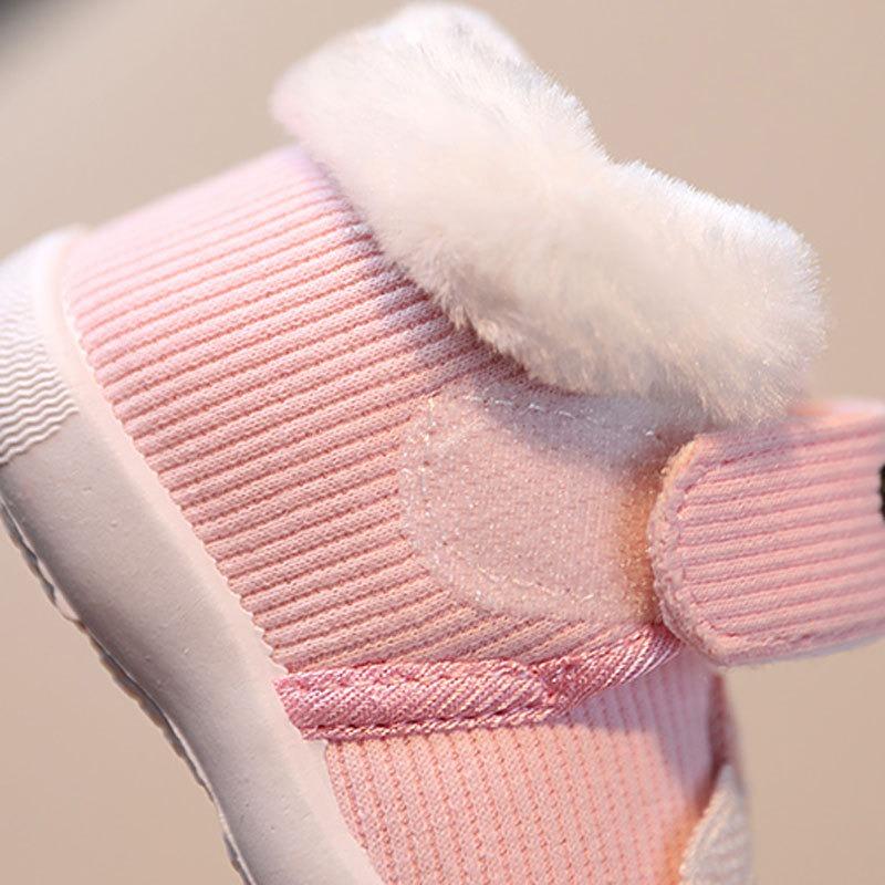 Baby Boots 0-2 Years Fleece-Lined Warm Infant Shoes with Soft Soles for Boys & Girls Cute Casual Shoes for Kids