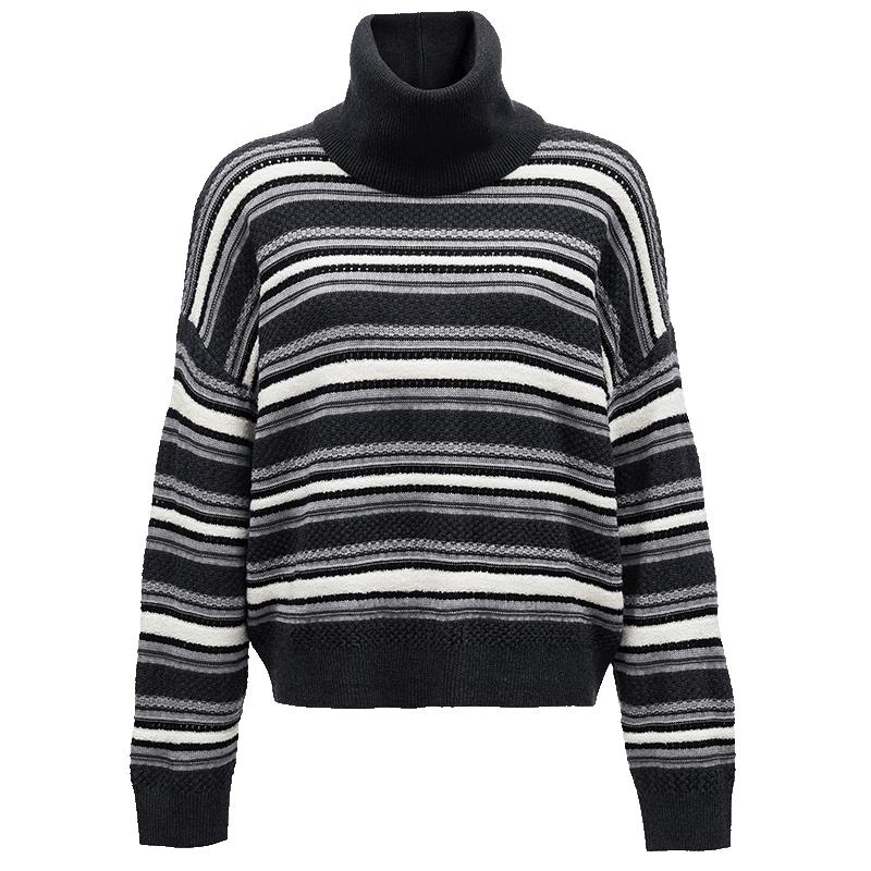 

VEROMODA Women s Color Block Striped Knit Sweater with Scarf Detail