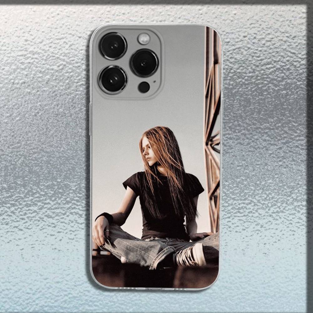 Singer Avril L-Lavigne Phone Case For iPhone 16,15,14,13,12,11 Plus,Pro,Max,XR,XS,Plus,E,Mini Transparent Soft Cover
