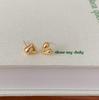 Fashion Jewelry 925 Sterling Sliver Heart Stud Earring for Ladies 18K Gold Plated 925 Silver Earrings Versatile Piercing Jewelry