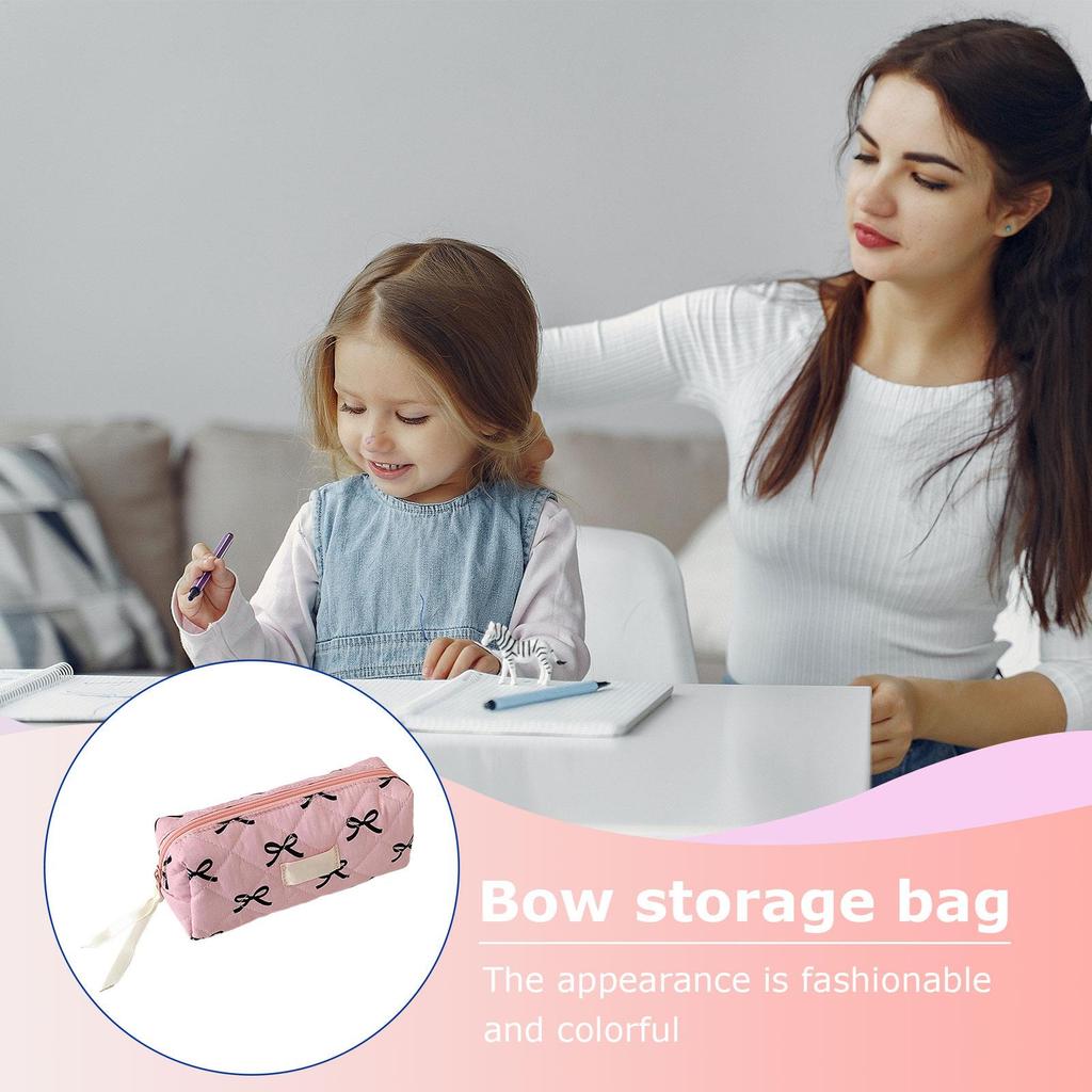 Pencil Pouch Pencil Case Organizer Bow Pencil Bags Large Capacity Stationery Holder Student Pen Pouch Stationery Supplies