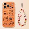 Cute Transparent Sweet Donut Cat iPhone Case with Lanyard, Compatible with iPhone 13-17, Soft Protective Cover