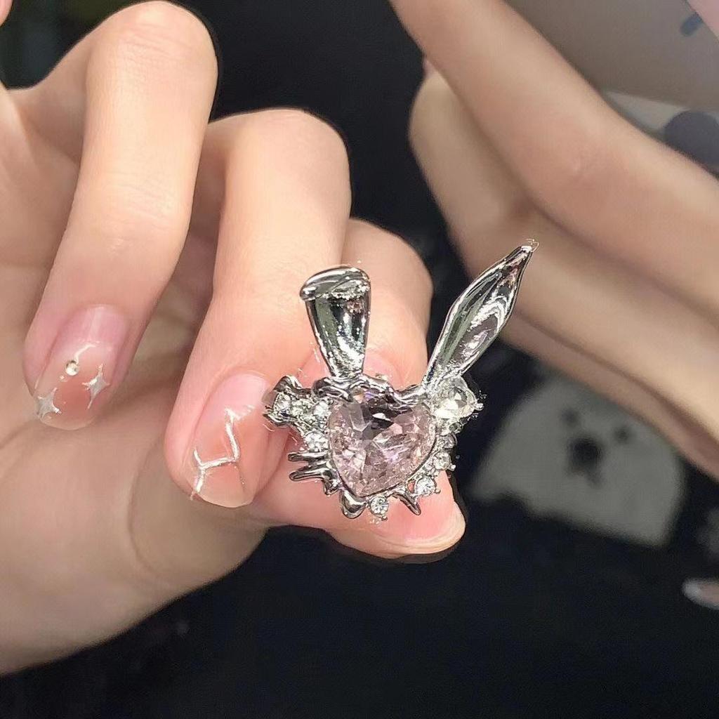 Black Cat Monster Ring - Cute Cartoon Jewelry for Couples