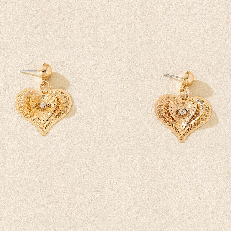 Три пары сережек на темперамент, серьги, серьги-сердечки, пирсинг-серьги, модный набор