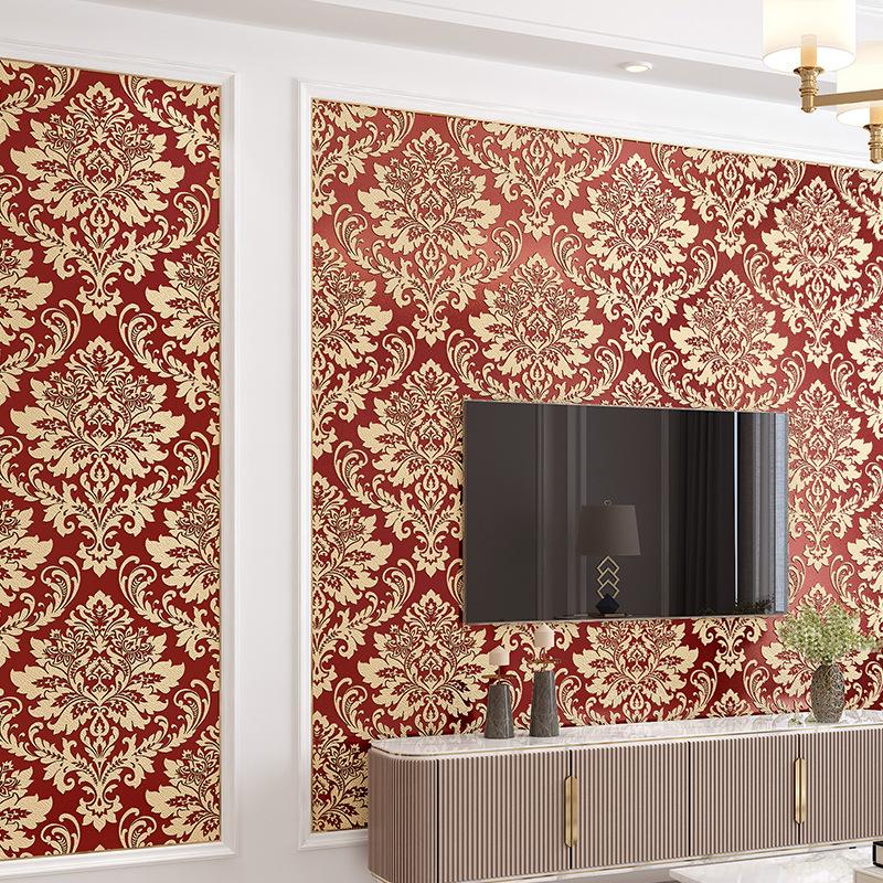 Floral Pattern 3D Textured Wall Paper Embossed Damask Wallpaper Bedroom Living Room Background Home Decor Grey Purple BrownWhite