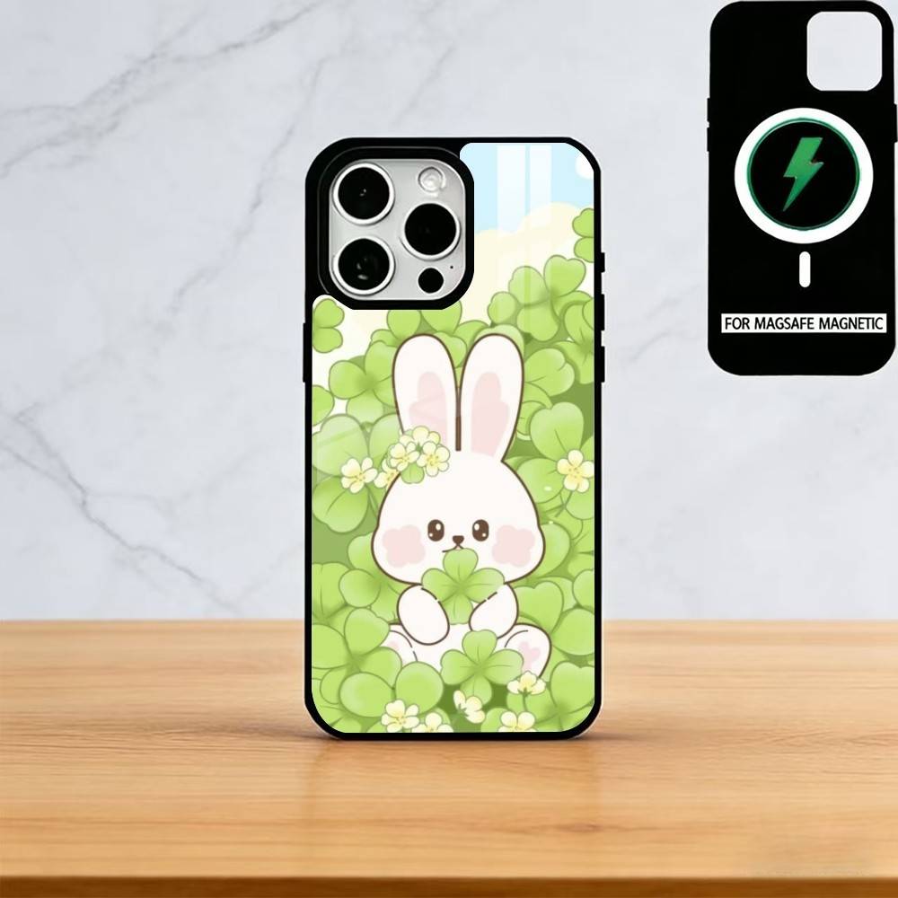 Bunny Kawaii Phone Case For iPhone17,16,15,14,13,12,11 Plus,Pro Magnetic For Magsafe Wireless Charging