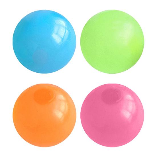 

4/8/6/12Pcs Luminous Sticky Ball Glow-in-the-dark Wall Ceiling Sticky Ball TPR Anxiety Relief 4pcs