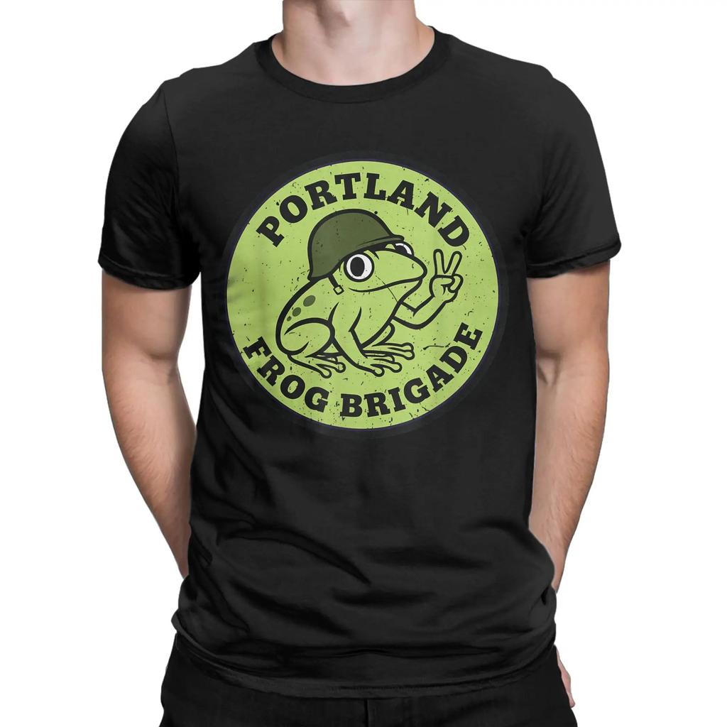 Frog Fun Meme Portland Frog Brigade Frogs Together Are Strong Tshirt for Men Women Cotton Tee Short Sleeve Tops Popular Fashion