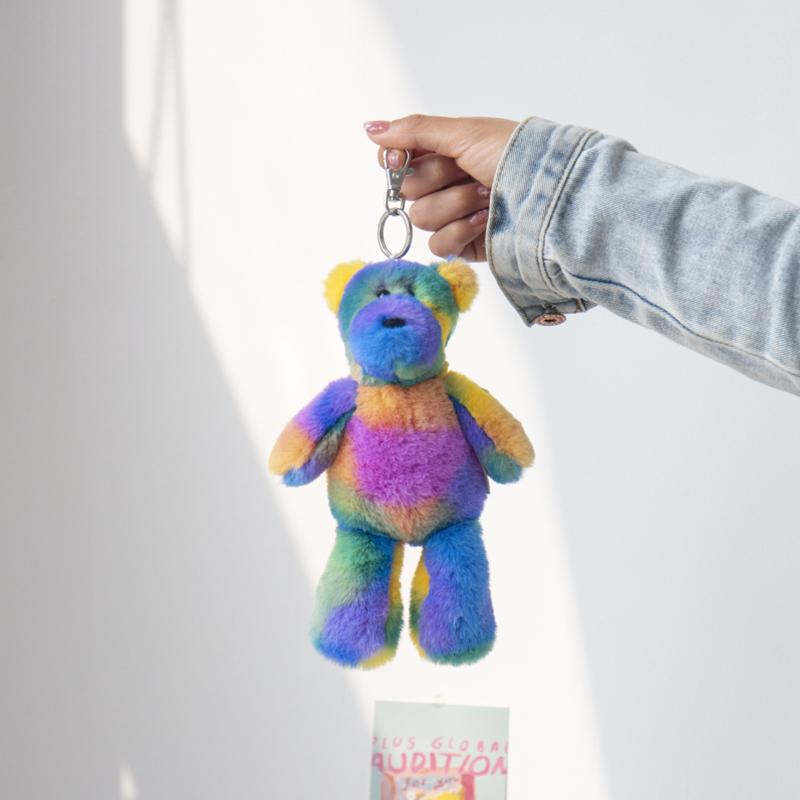

Rainbow Personalised Ombre Bunny Rabbit Teddy Soft Plush Doll Gift Birthday Bear Pendant 20cm