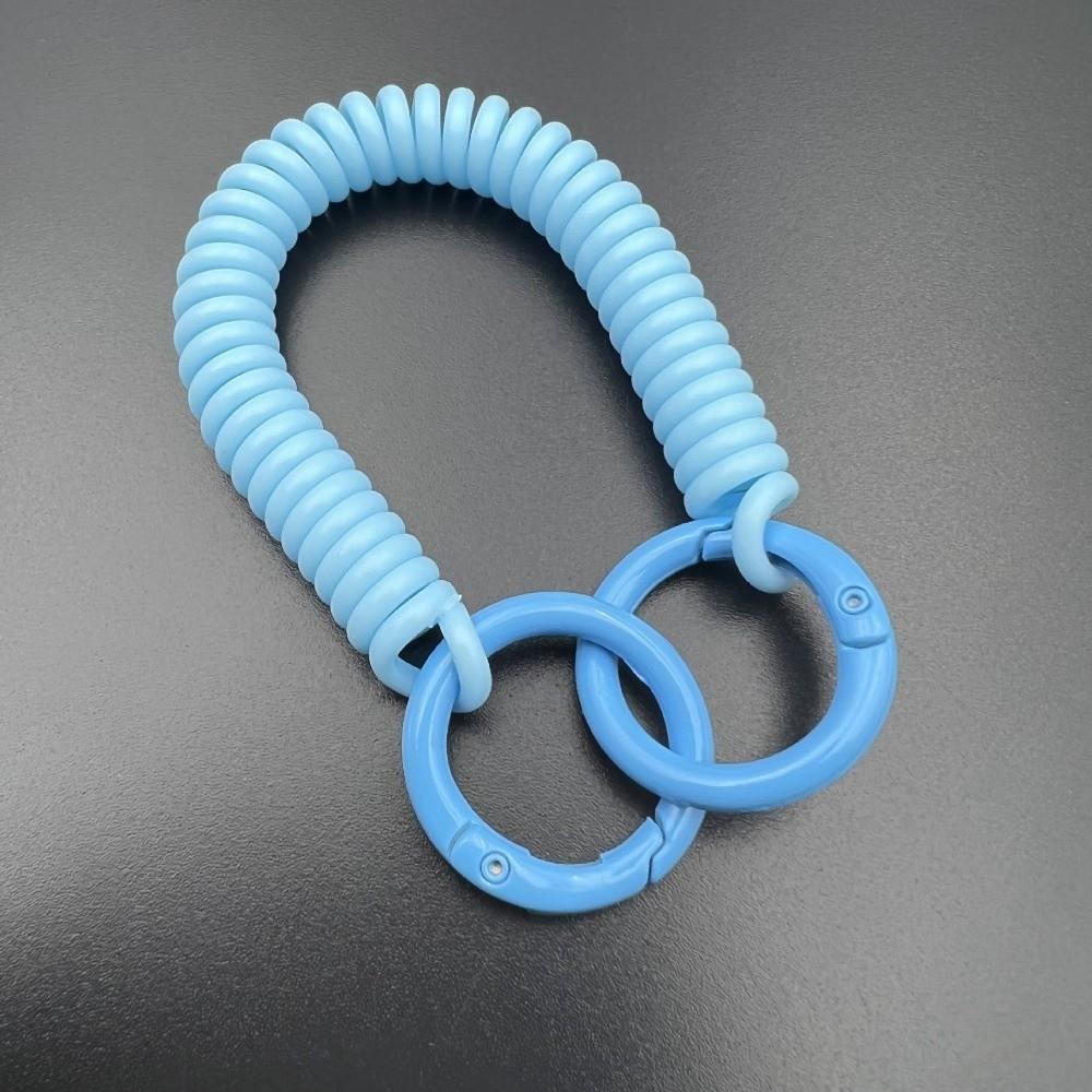 Colorful Retractable Keychain Spring Rope Anti-Lost Card Holder Strap Spiral Phone Lanyard Student