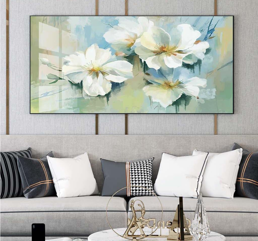 Golden Flower Abstract Home Decor Oil Painting Printed On Canvas Wall Art for Living Room Modern Posters Vintage Quadros Nordic