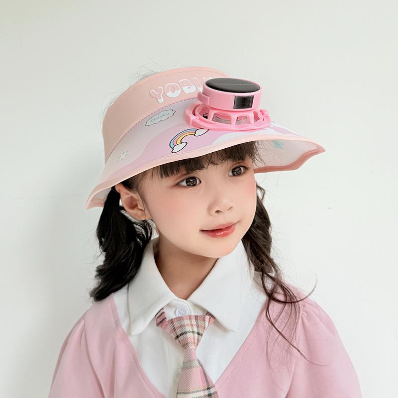 Solar Children's Fan Hat Summer Cartoon Sun Protection Sun Hat Girl Girl Outdoor Sun Hat