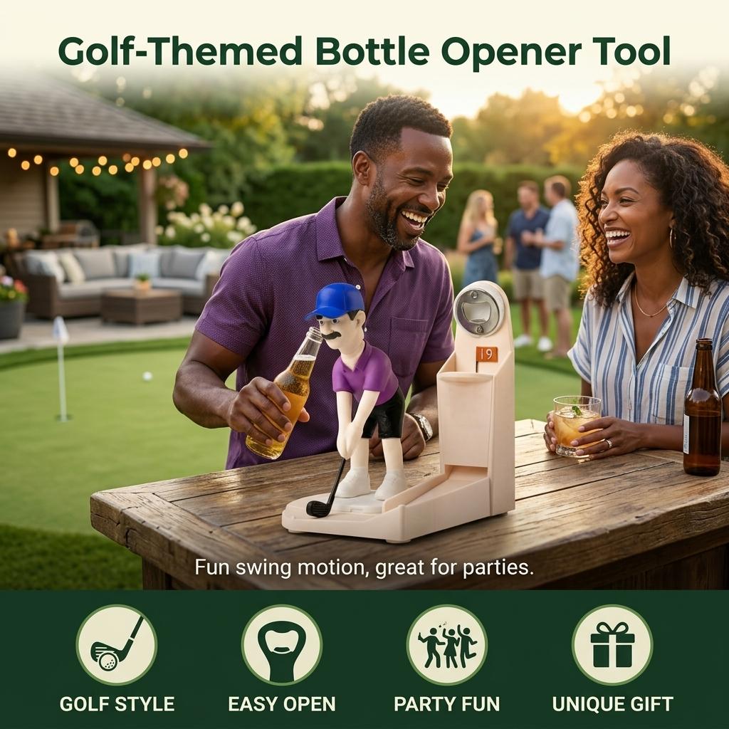Golf Ball Wine Bottle Opener Novelty Metal Corkscrew for Party Games Creative Barware for Home Bar Picnic and Holiday Gifts 1 Piece