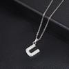 European & American Inlaid Rhinestone English Letter Choker Necklace for Women - Stainless Steel Pendant Jewelry Accessory