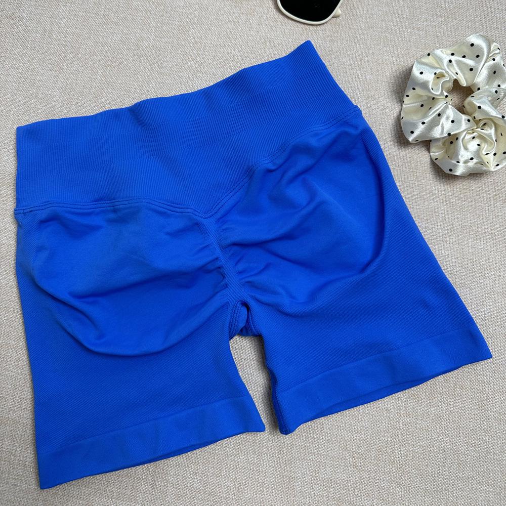 DFYNE Candy Color Raffung Nahtlose Yoga-Shorts - Dreiteiliger Bund, Enge Passform