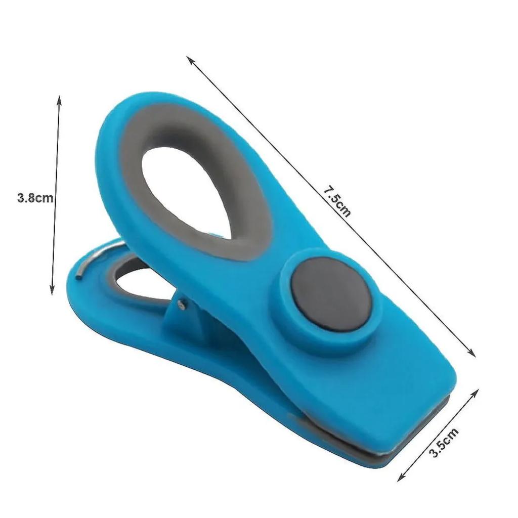 Kitchen Clamp, 3 pcs, Red Sky Blue Dark Blue, Plastic Magnet Material, 20 grams, Magnetic Back, Dishwasher Safe Bag Clips for