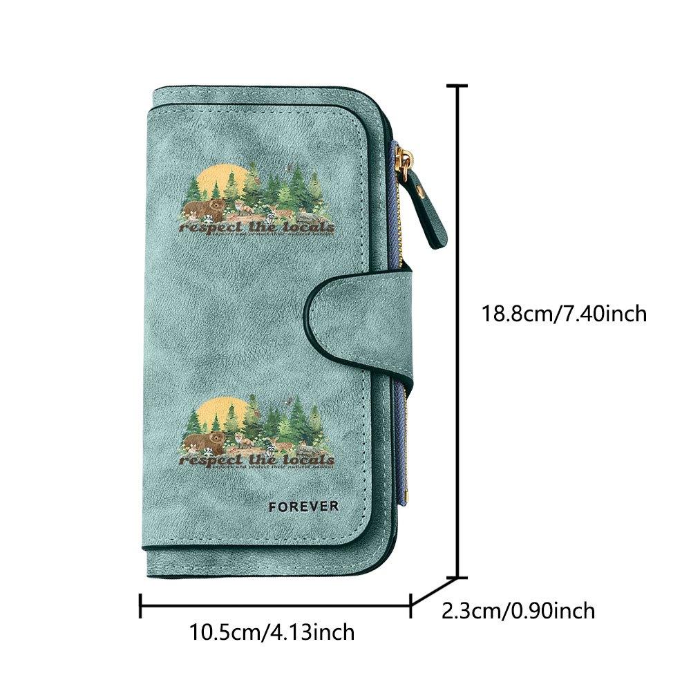 Long Zipper Wallet with Forest Animal Pattern, Large-capacity Card Holder, Unisex Clutch Bag, Stylish Zippered Coin Purse, Suitable for Daily Use, a