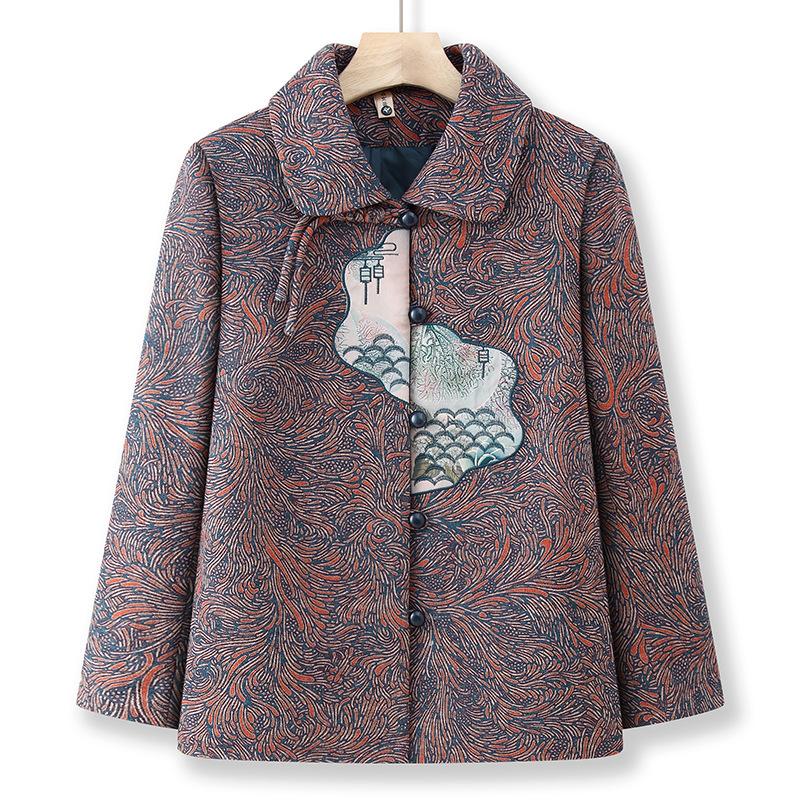 

Spring coat new clothes old lady old top 5XL (recommended 145-77.5 kg) синий