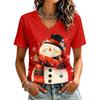 Women's Casual Christmas Printed Short Sleeve T-Shirt for Holiday and Everyday Wear