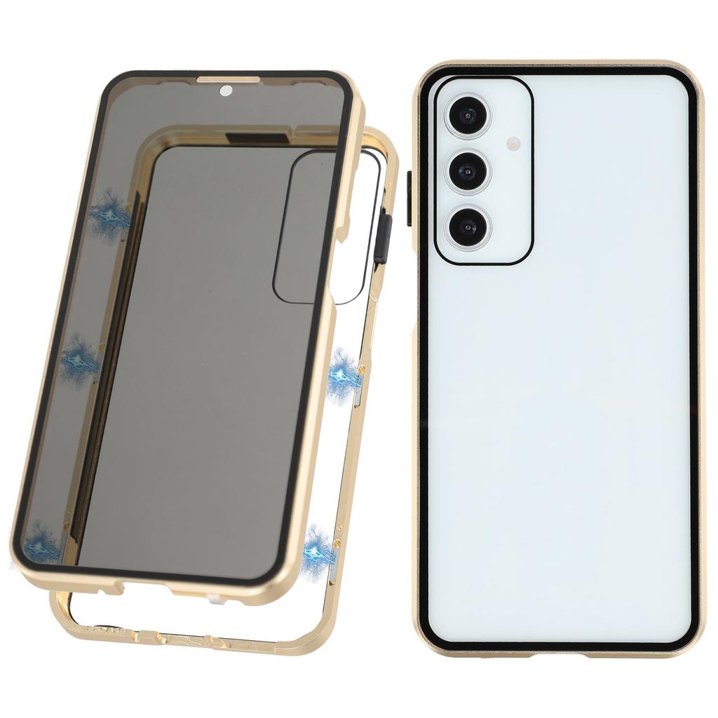 For Samsung Galaxy A16 5G/A16 4G Case with Anti-Spy Screen Protector Tempered Glass Metal Phone Cover Magnetic Clasp